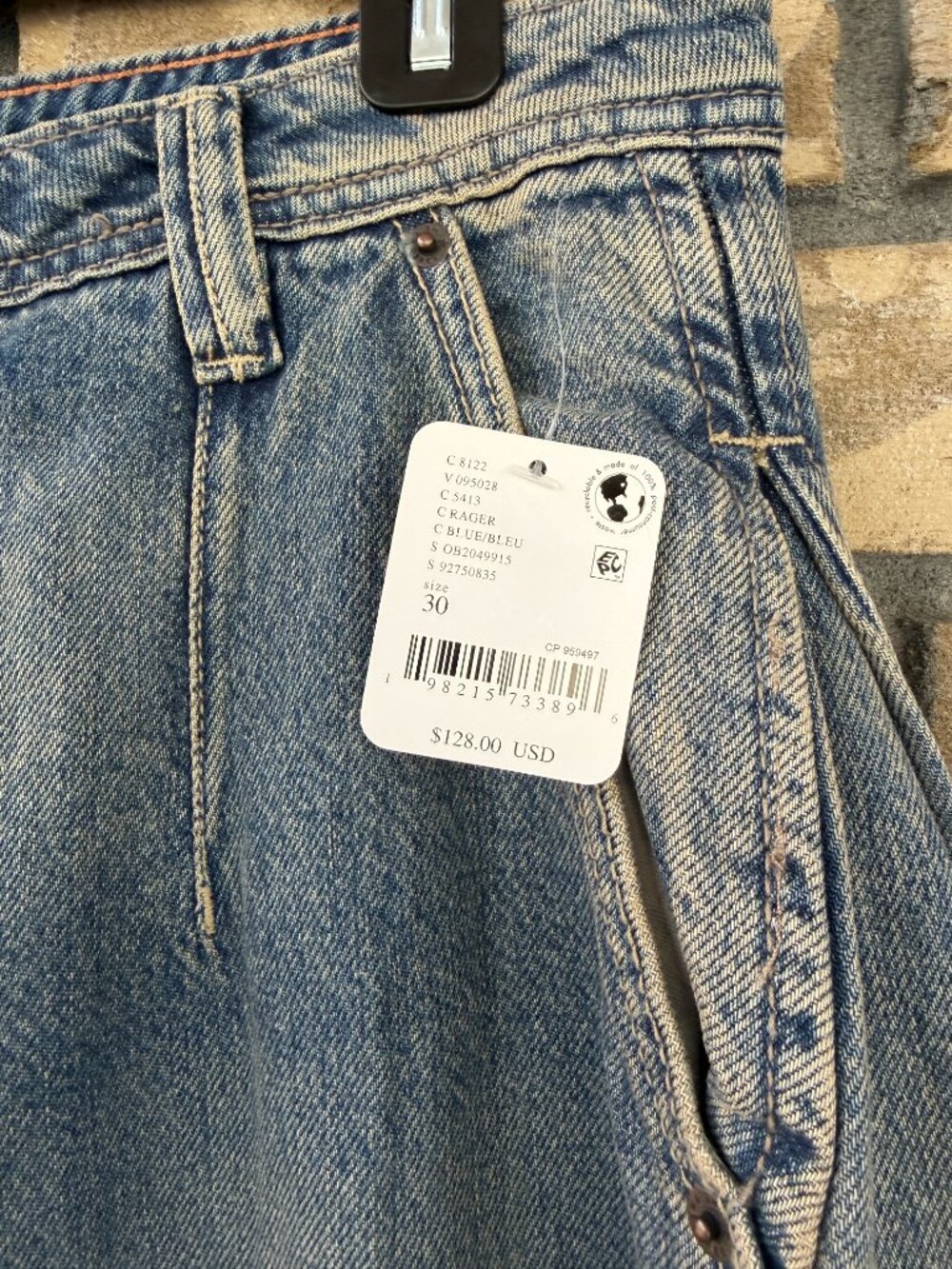 Free People We The Free Block Party Pleated Boyfriend Jeans 30 NWT - Picture 9 of 16